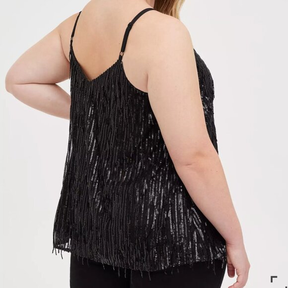 Torrid SEQUIN FRINGE Cami Top - Picture 2 of 3